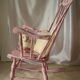 Rocking-chair vintage 50 in pink patina wood
