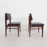 Set of 2 Topform dining chairs in black faux leather, The Netherlands 1950'