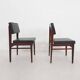 Set of 2 Topform dining chairs in black faux leather, The Netherlands 1950'