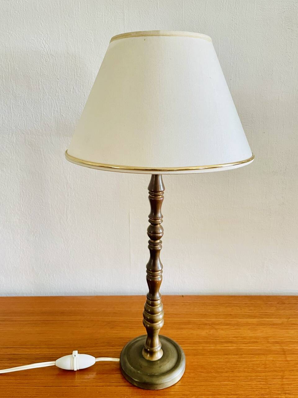 Vintage brass table lamp, circa 1940s - 1950s
