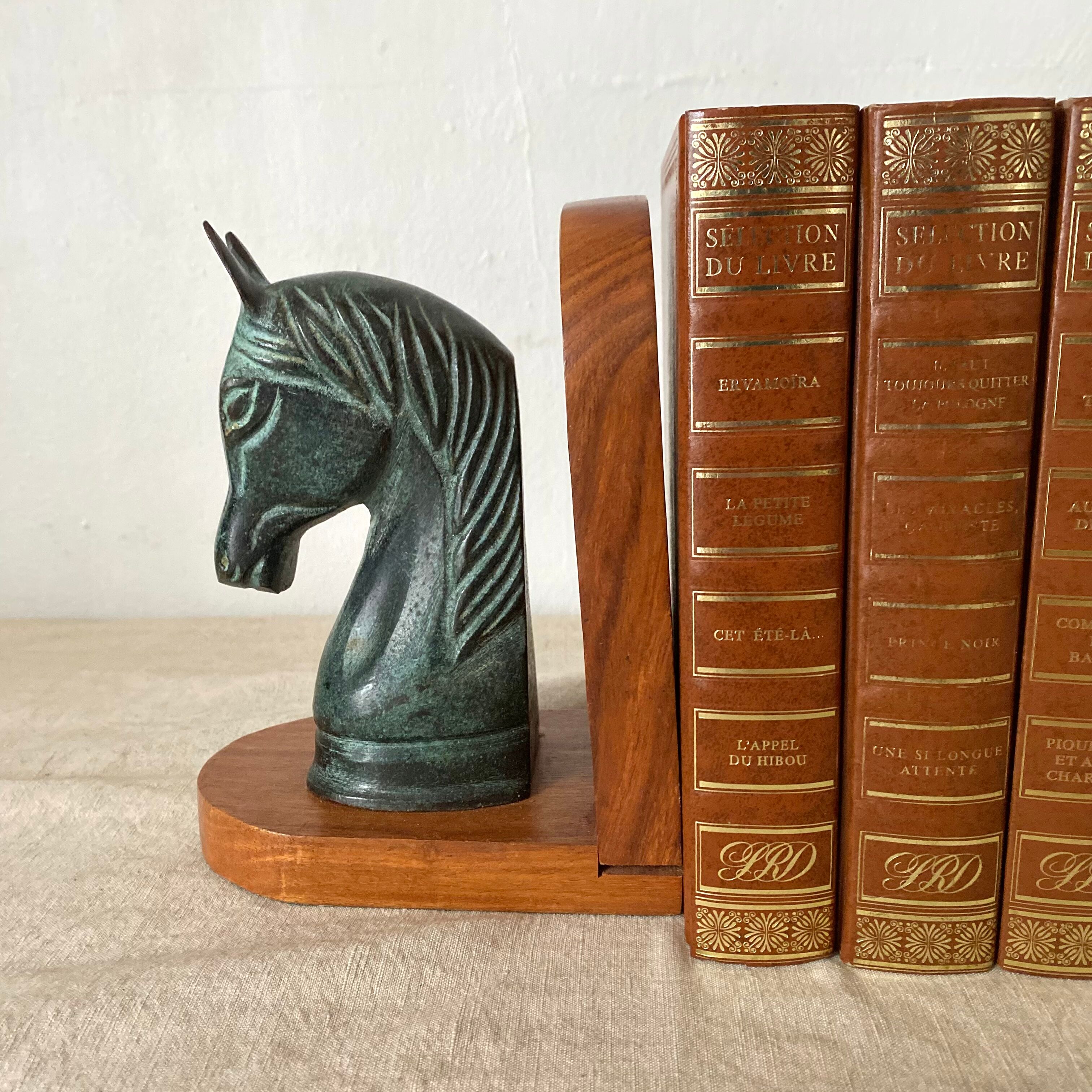 Paire de serre livres tête de cheval
