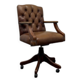 Chaise de bureau Président Chesterfield marron