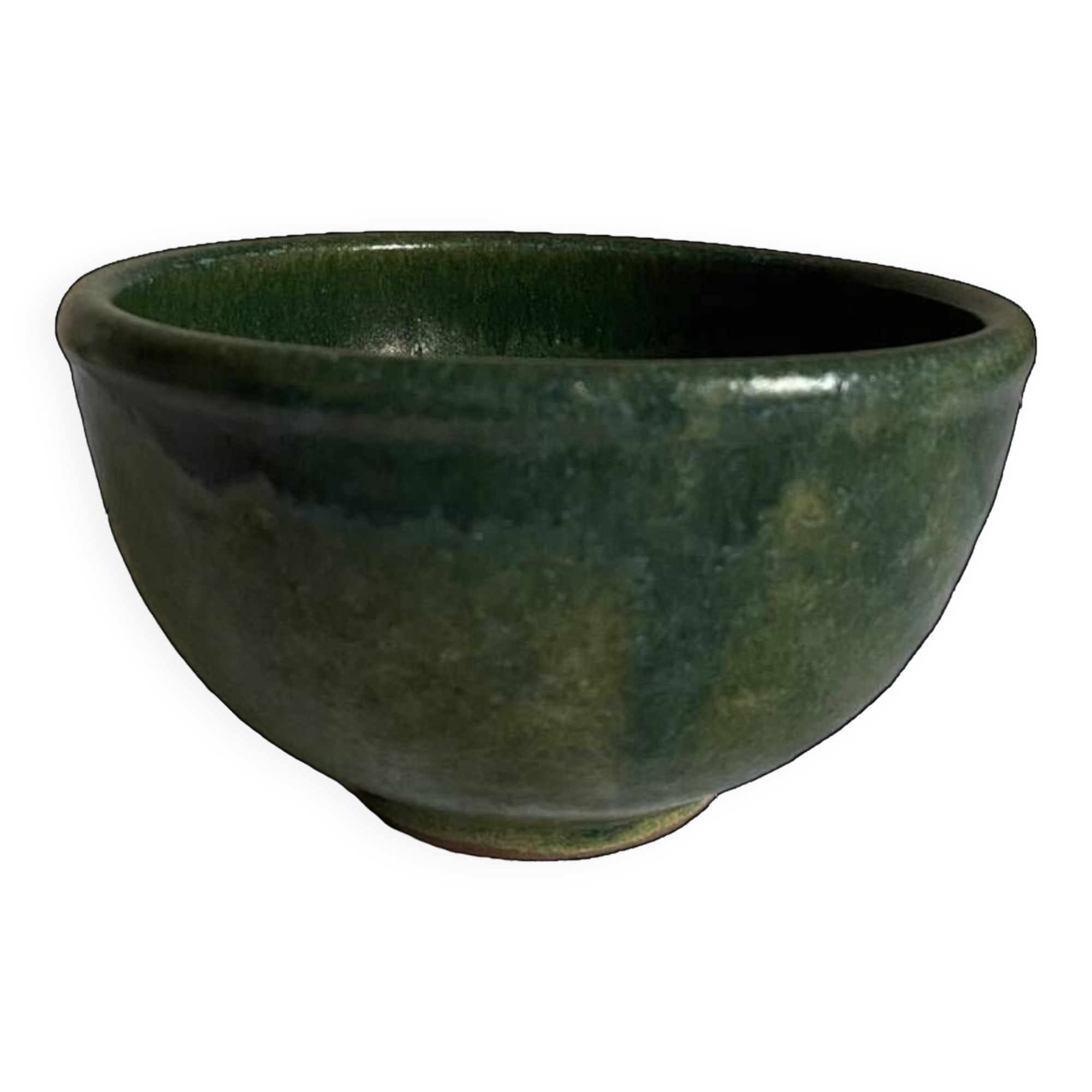Green glazed terracotta bowl