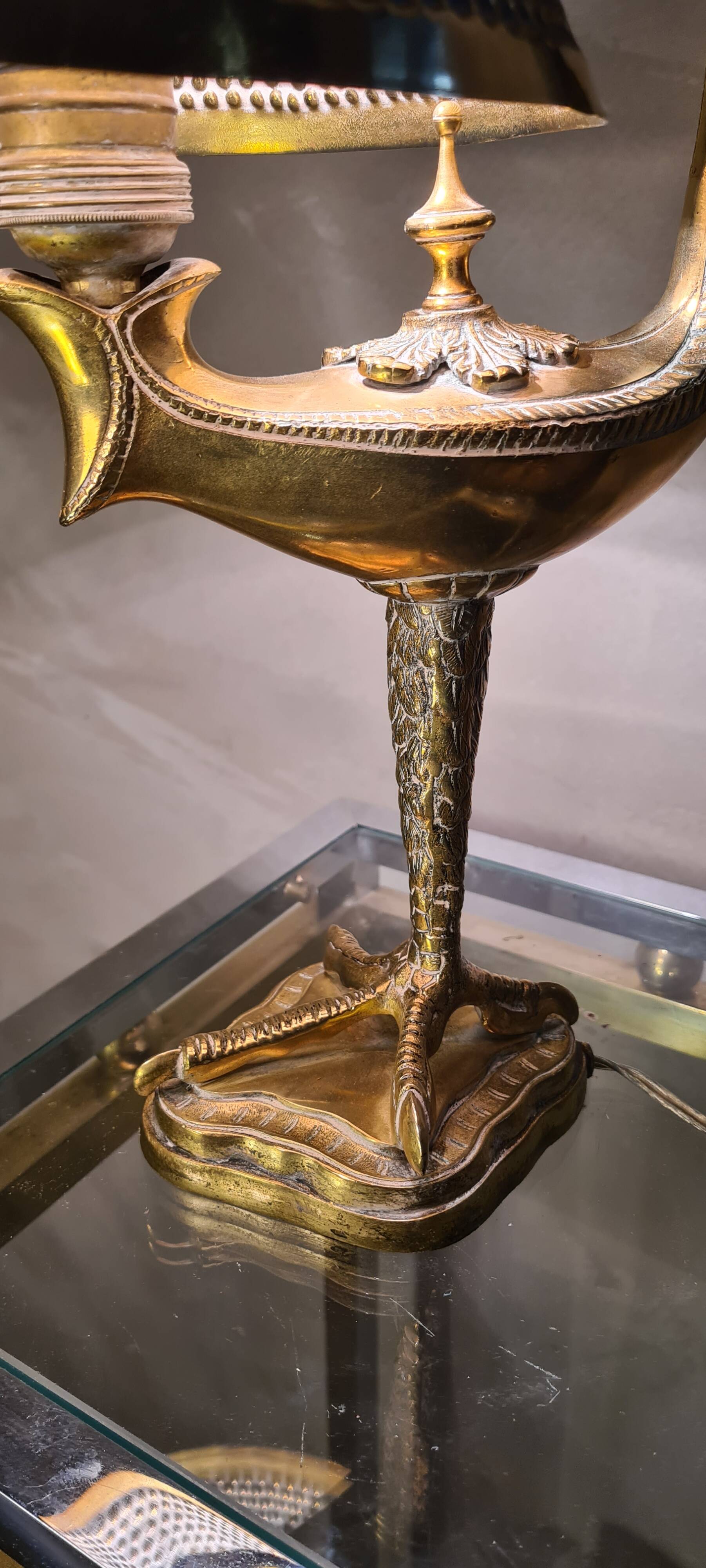 Empire style bronze lamp on base with eagle paw 38x23