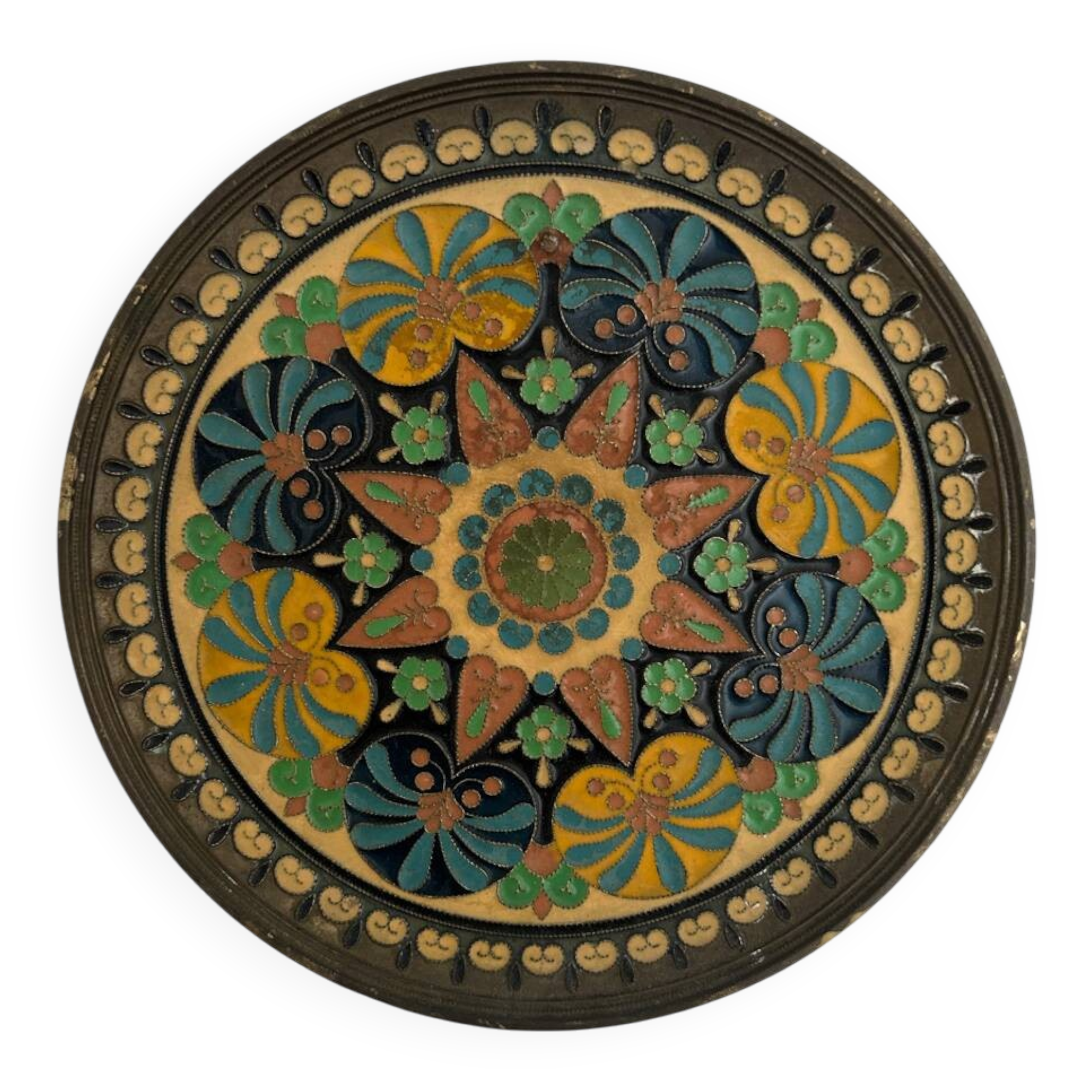 Damascened wall plate – Toledo craftsmanship – Copper & brass