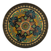 Assiette murale damasquinée – Artisanat de Tolède – Cuivre & laiton