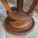 Vintage French adjustable beech stool, 1950s
