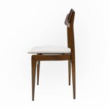 Set of Six Walnut-Stained Beech and Bouclè Fabric Dining Chairs, Denmark