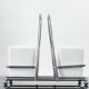 Vintage salt and pepper set – White ceramic and chrome metal