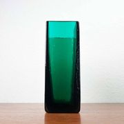 Minimalist mid-century glass block vase by Finncristall, Finland, 1960s.