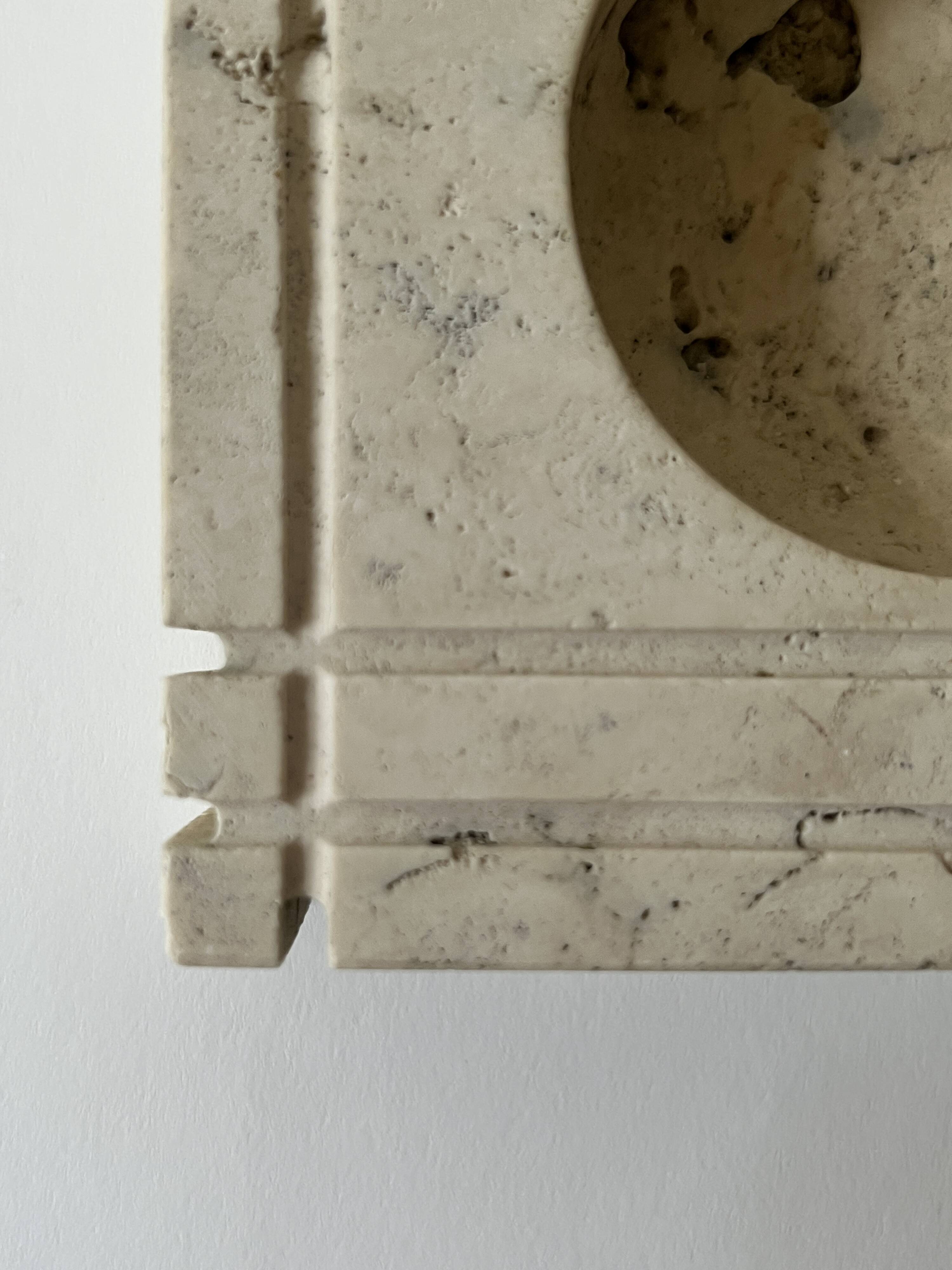 Travertine ashtray, E.Mari for Fratelli Manelli, design 1970