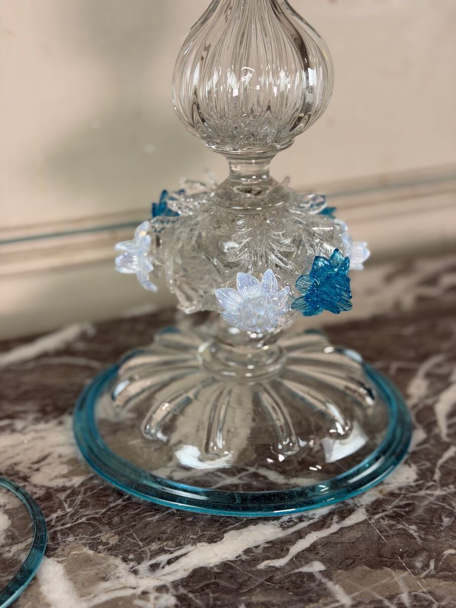 Venetian candlestick made of Murano glass, circa 1880