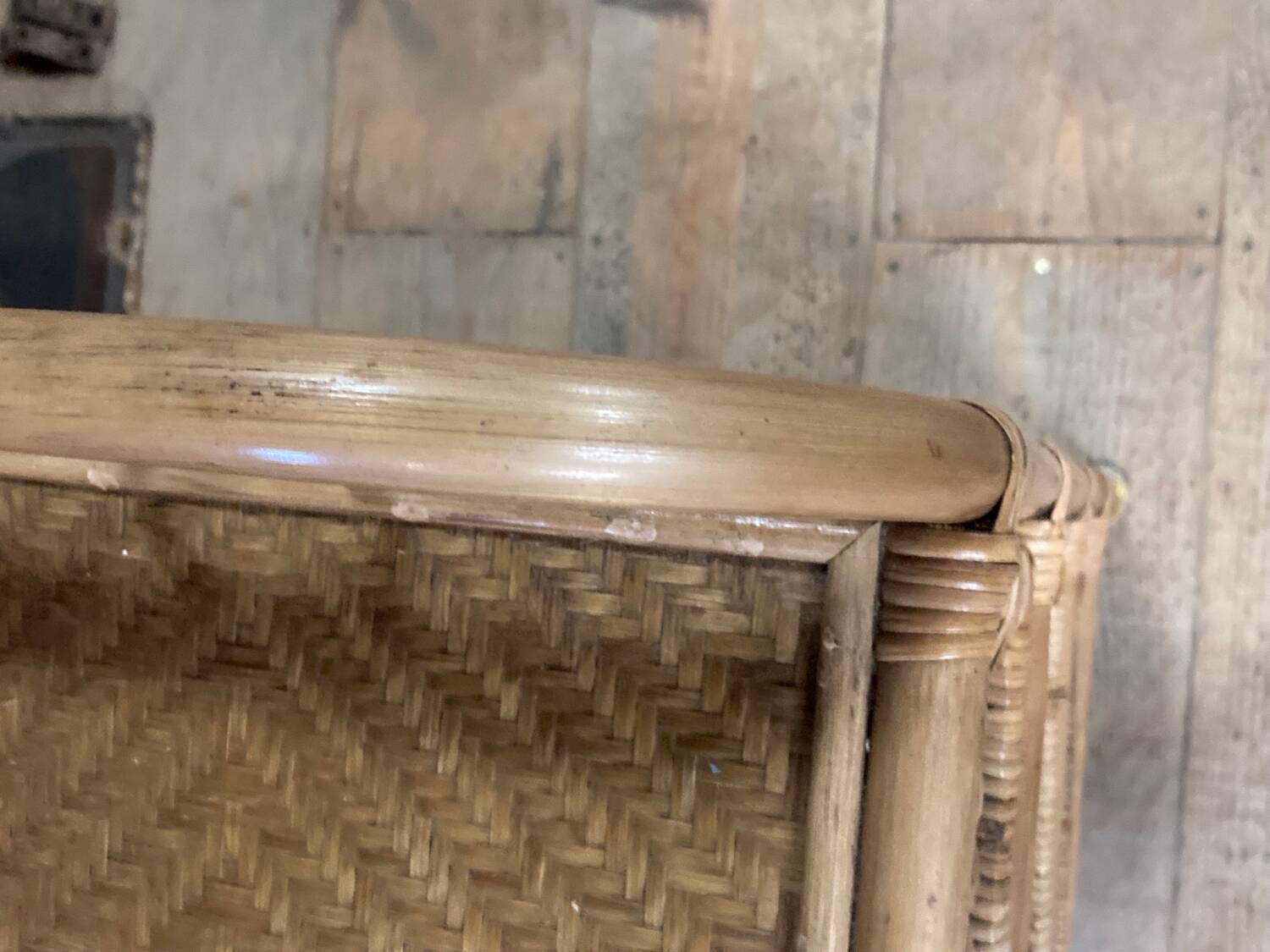 Meuble en rotin vintage
