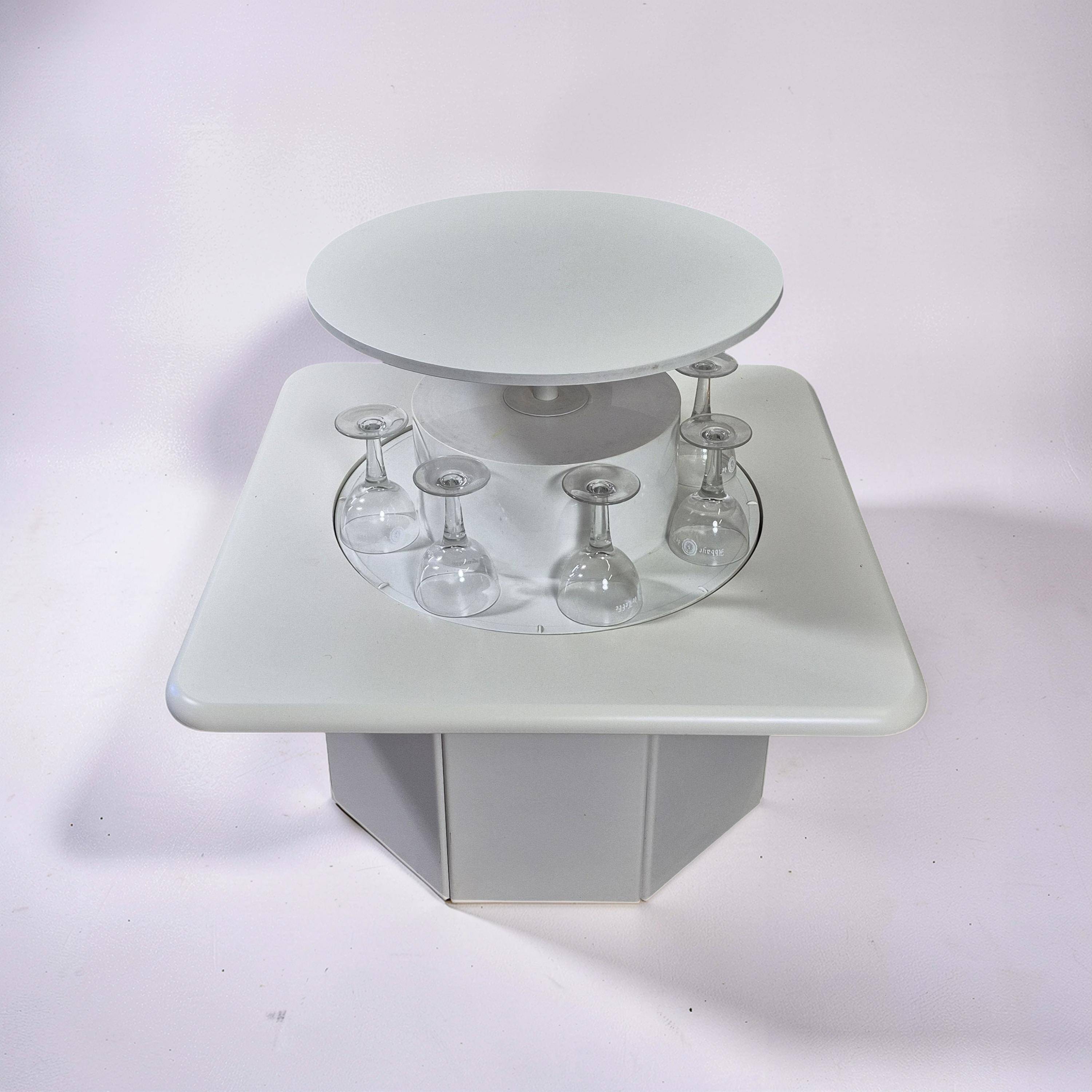 Post modern coffee table with a hidden rotating bar, Germany 1980s