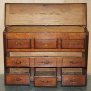 Commode Mule anglaise XVIIIe siècle à dessus pliant en chêne Georgian