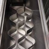 Square stainless steel and glass coffee table, 1970