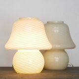 Paire de lampes de table Murano des années 1960 - Verre tourbillonnant