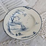 Compotier bas antique en faience de Gien XIXème modèle Marines