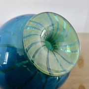 Ball vase, Mdina, Malta, signed, in blue blown glass, year 1983