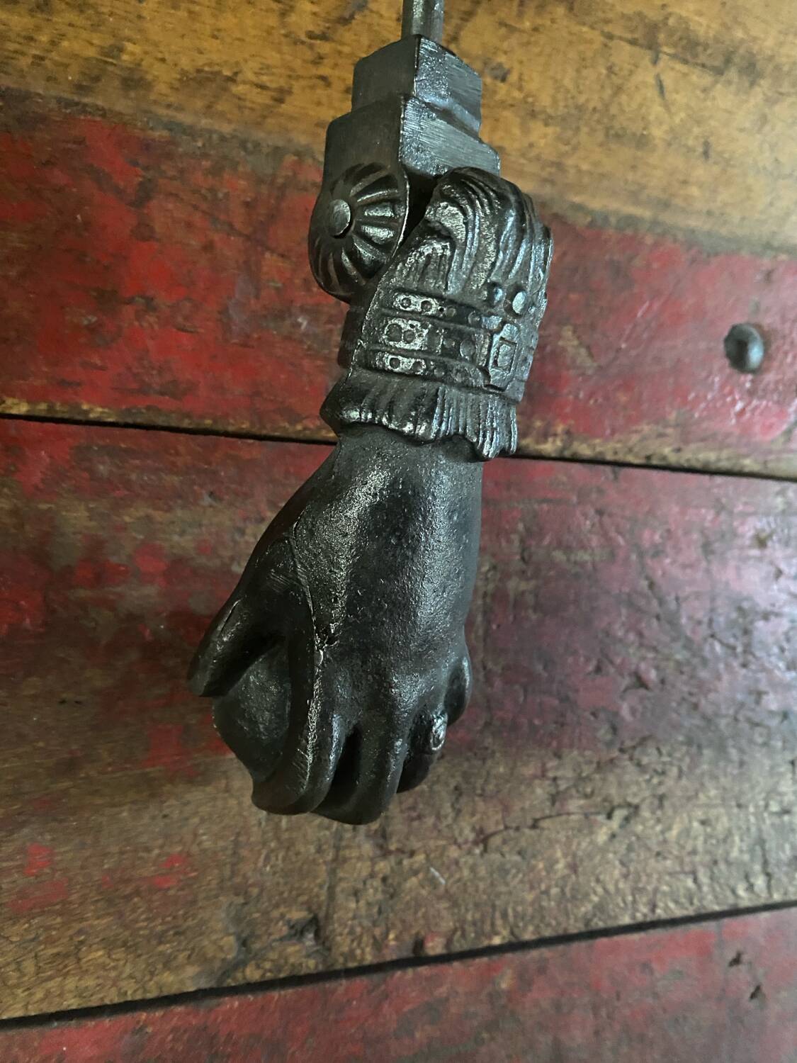 19th century cast iron “hand” door knocker