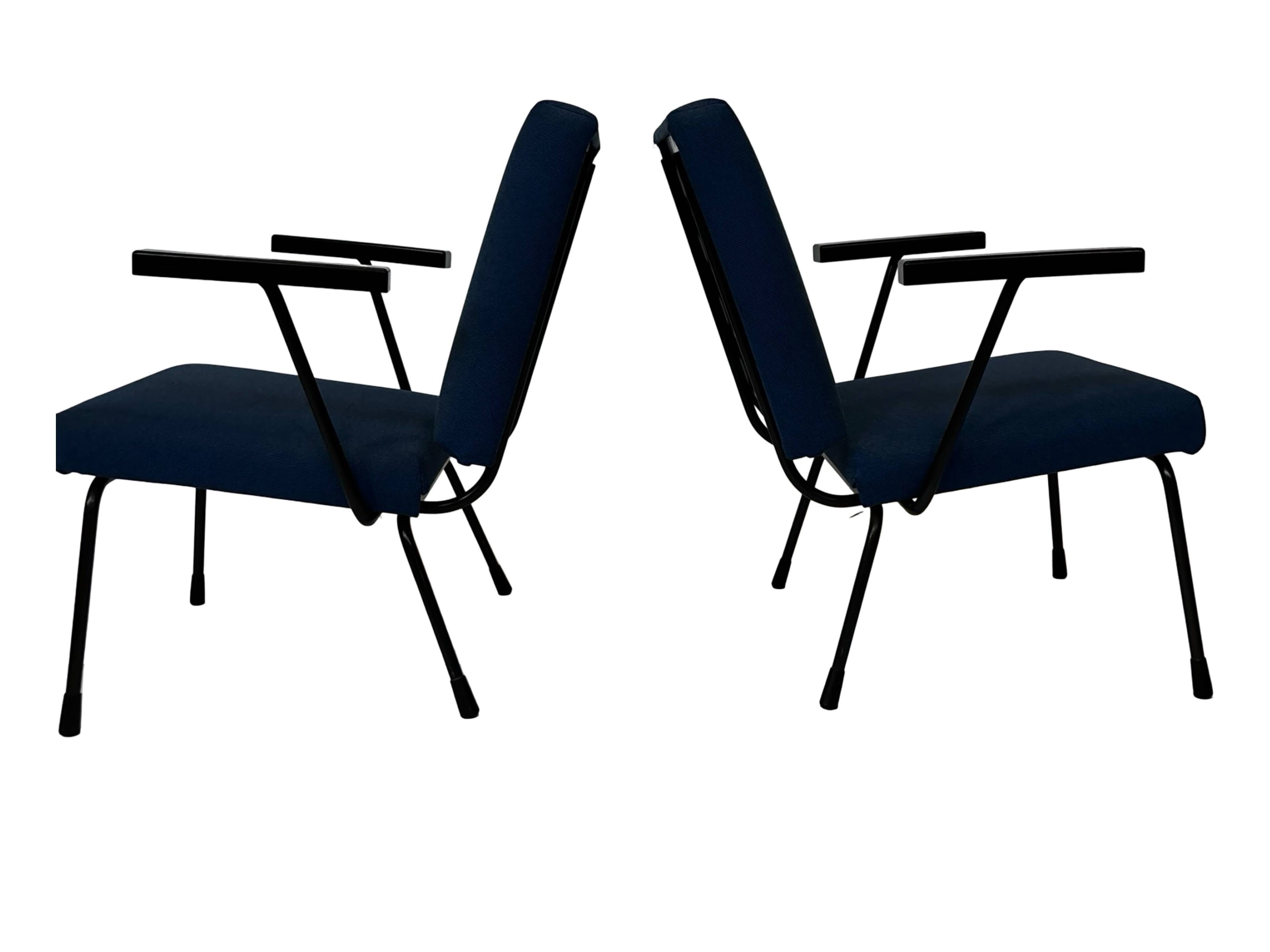 Ensemble vintage de deux fauteuils Gispen 1401 W Rietveld Design