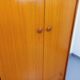 Armoire dressing moderniste vintage en teck et noyer des années 60 70