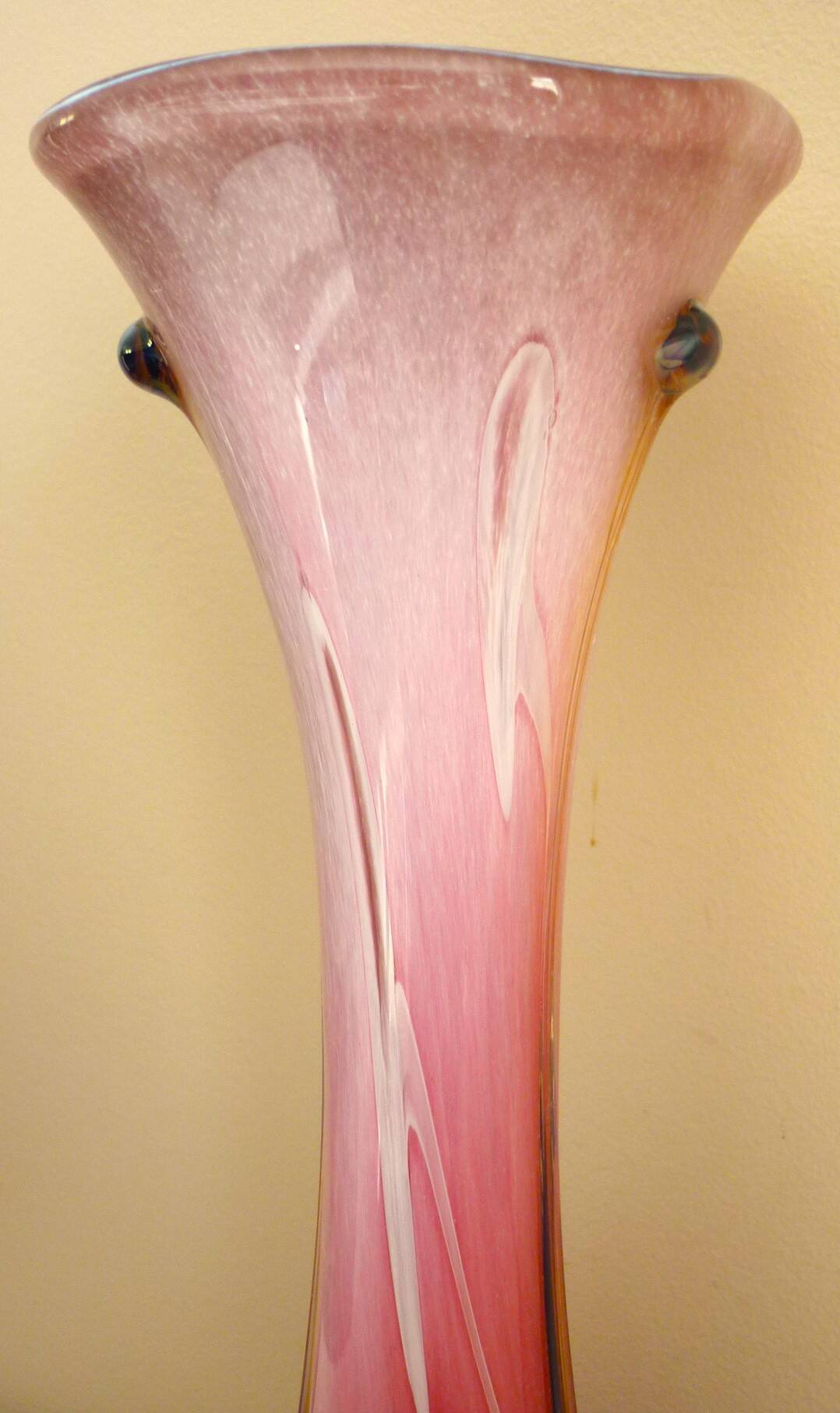 Blown glass vase, Biot, signed Jean Michel Operto, 1980s/1990s