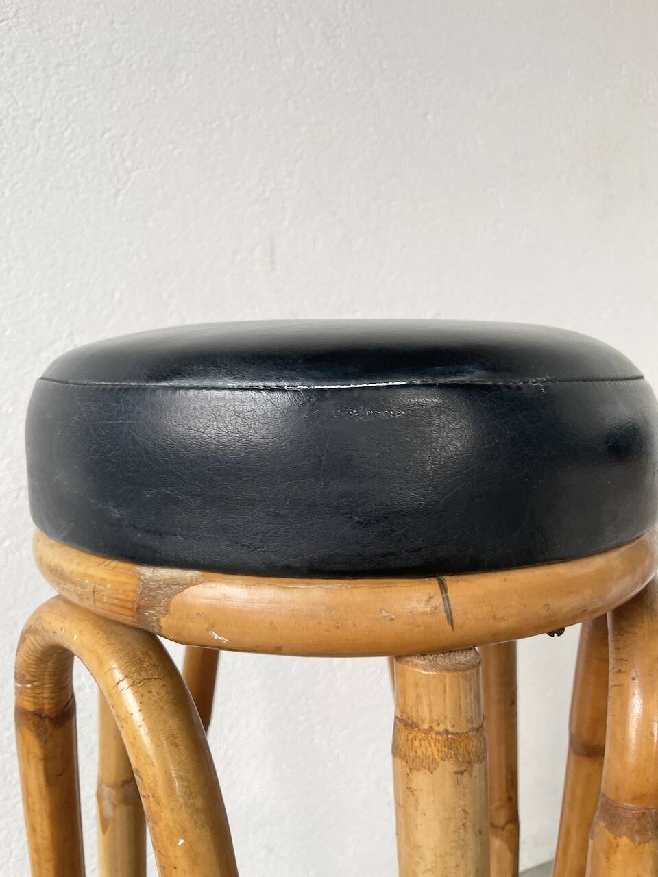 Pair of high rattan stools