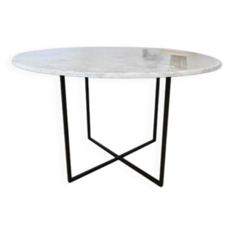 Carrara marble circular dining table 90 cm D