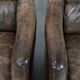 Very comfortable set of two vintage cowhide leather armchairs