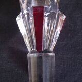 Art Deco carafe in red cut glass, in the style of Karl Palda