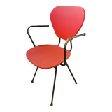 Red armchair, vintage 50s