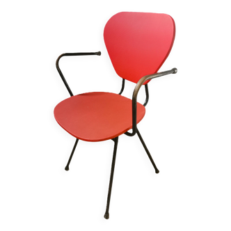 Red armchair, vintage 50s