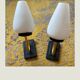 Pair of art deco wall light black and gold - 50s