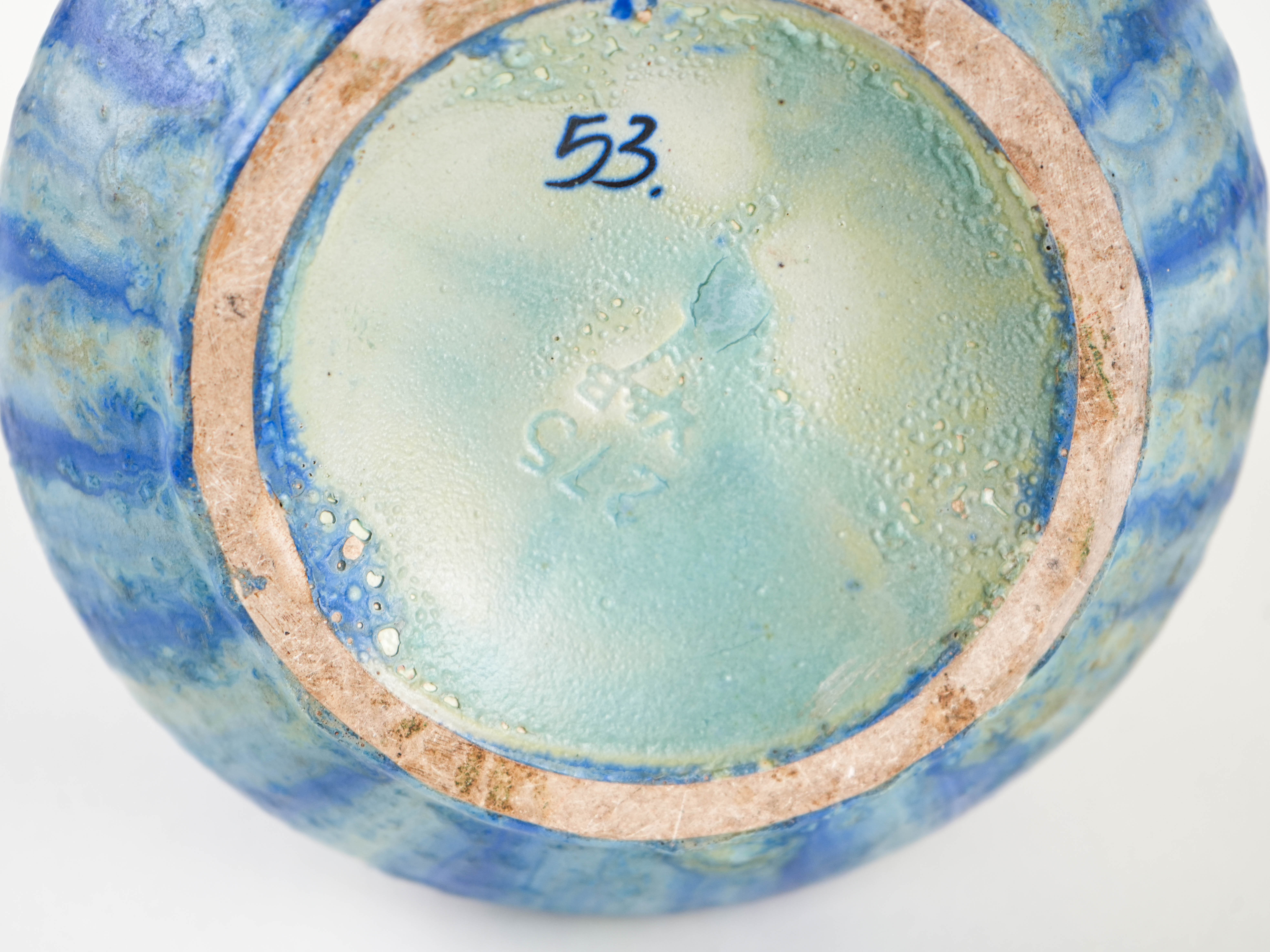 Blue ceramic vase, Danish design, 1960s, made in Denmark