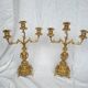 Pair of antique candelabra in gilded spelter – Louis XV style – 41 cm