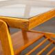 Glass and wood side table