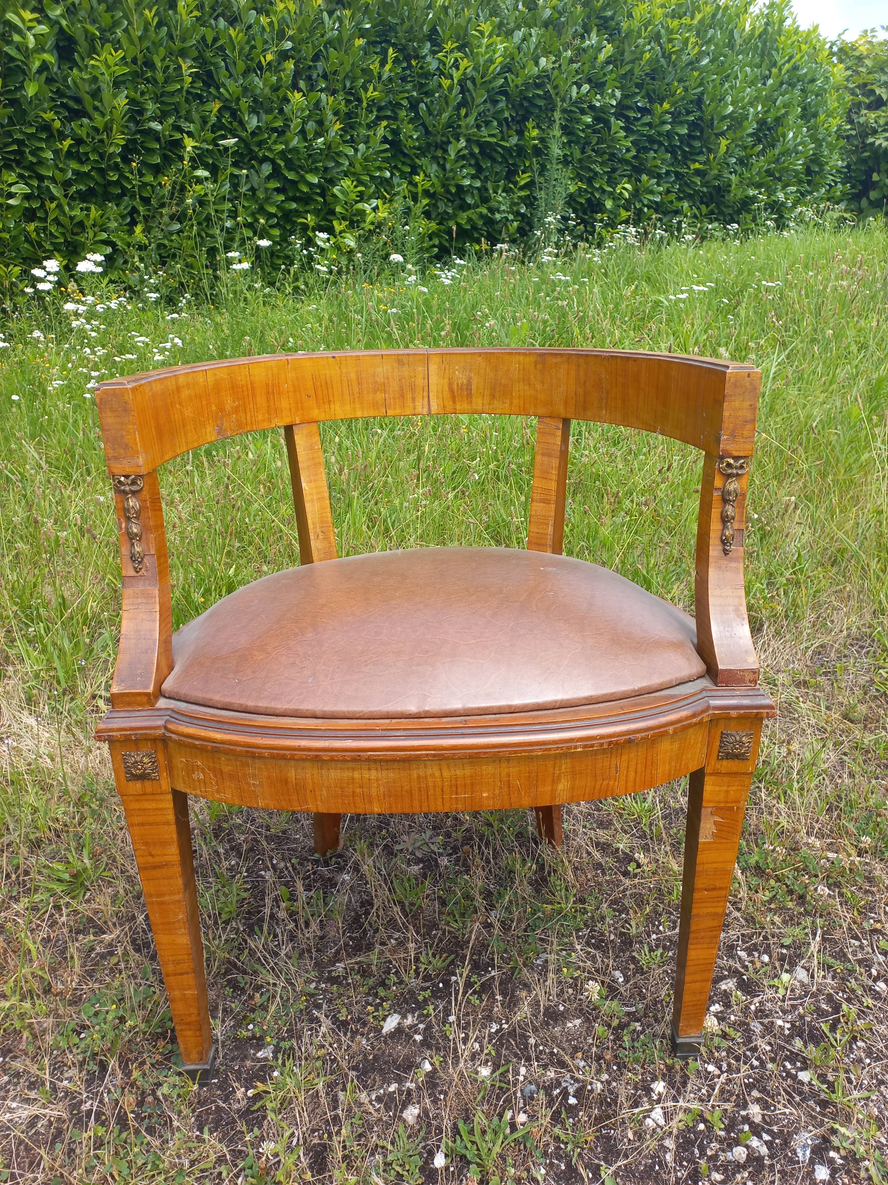 Rosewood and bronze office chair