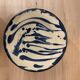 Assiette à désert en grès motif bleu