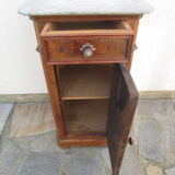 Old bedside table, marble top