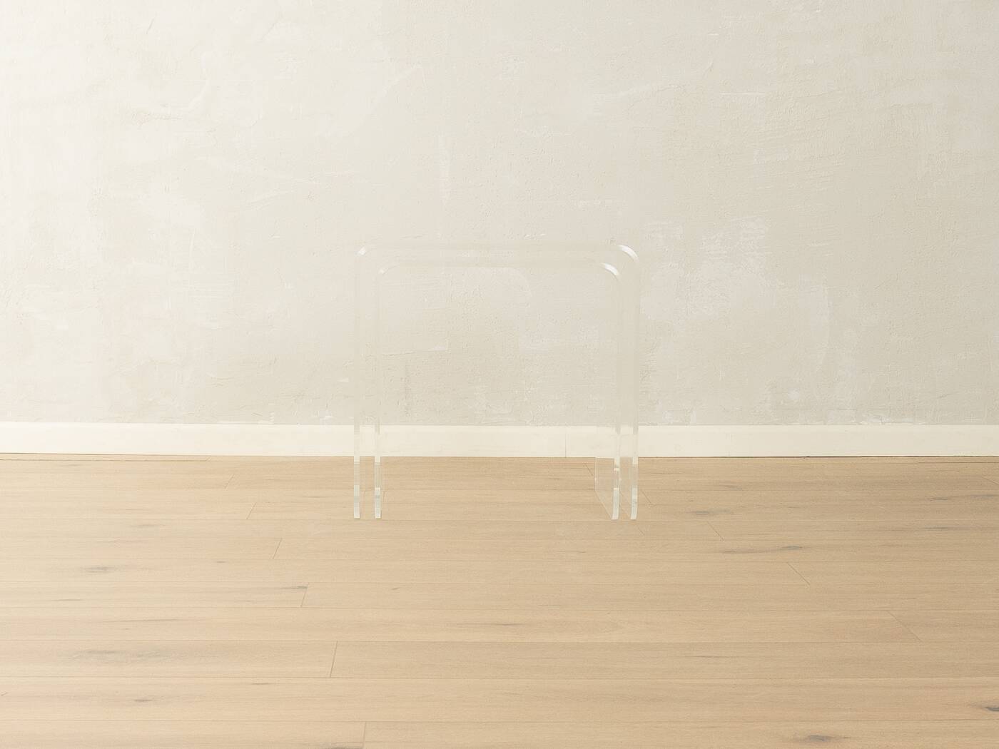 Minimalist side tables made of transparent acrylic glass, Space Age style, 1970s, set of 2