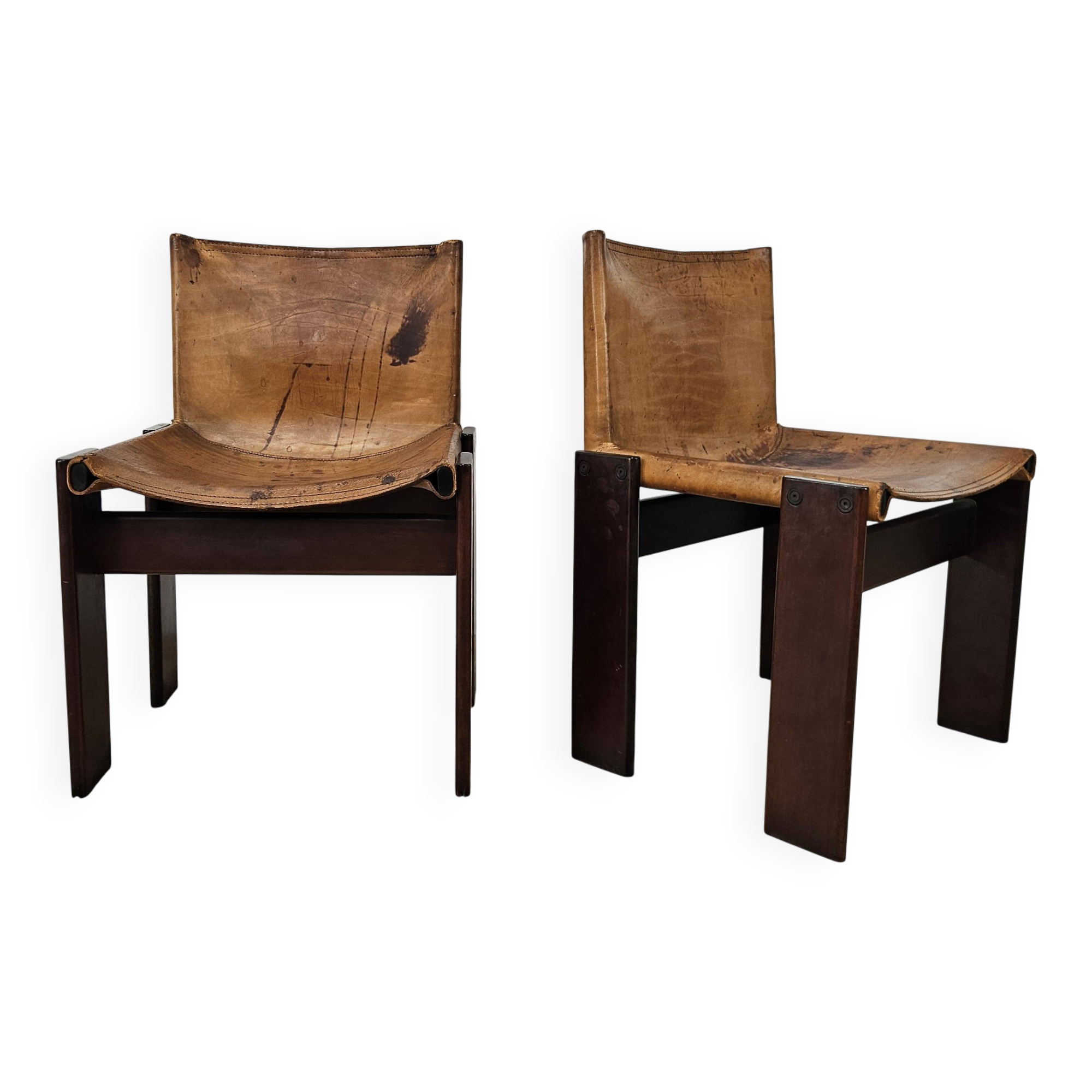 Pair of Monk chairs by Afra and Tobia Scarpa for Molteni, 1970