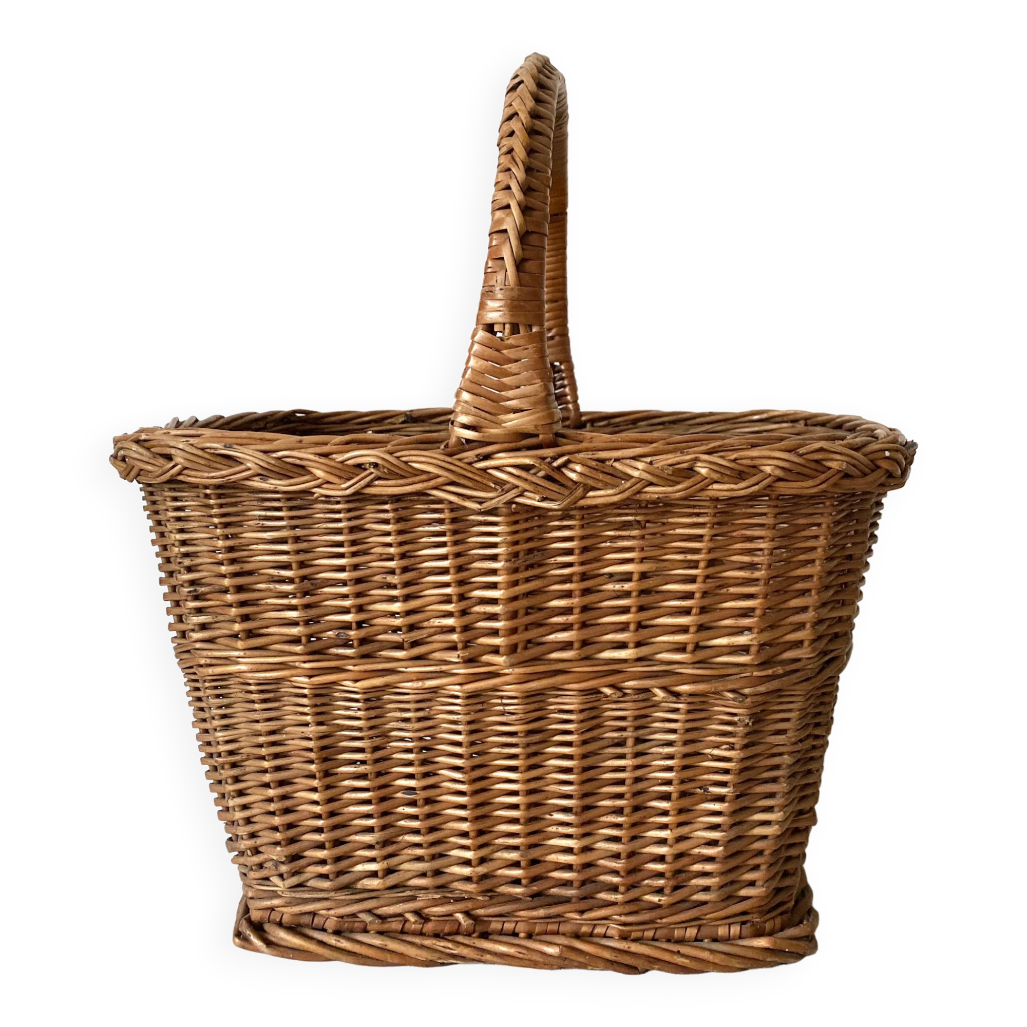 Vintage basket in woven rattan