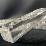 Set of 12 molded glass or crystal knife rests with diamond point decor