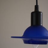 Set of 4 vintage blue glass pendants, made by Design Light A/S, Denmark, 1990s.
