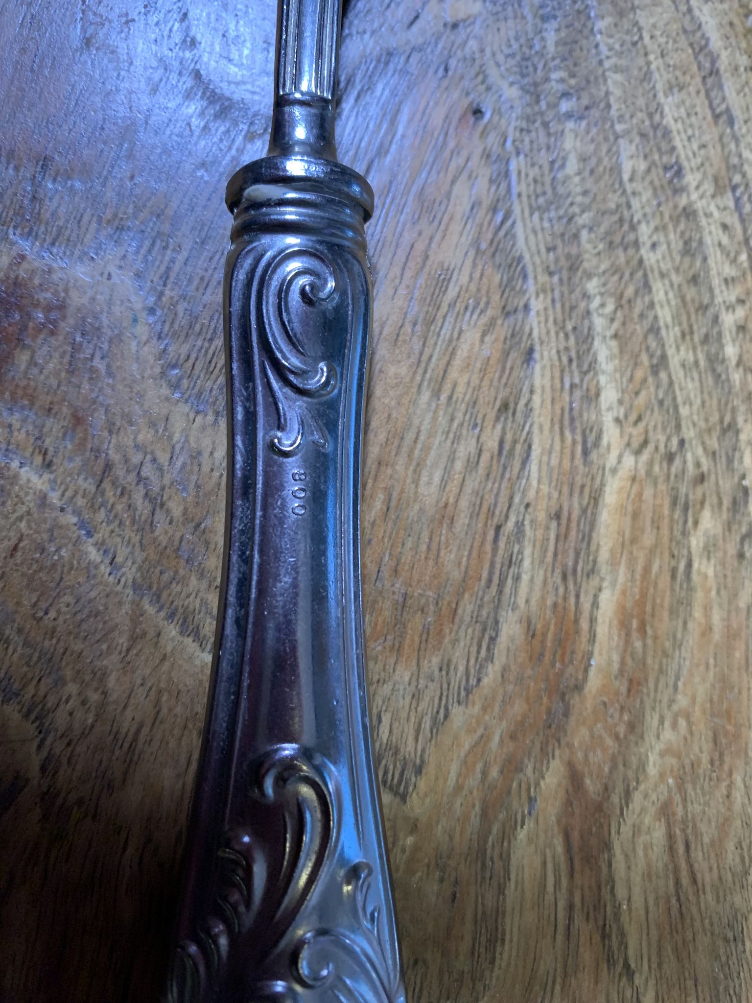 Dessert cutlery service consisting of 11 pieces hallmark 800 worked old and collector