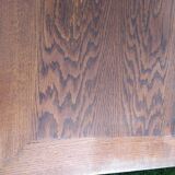 Vintage oak table with tapered legs.