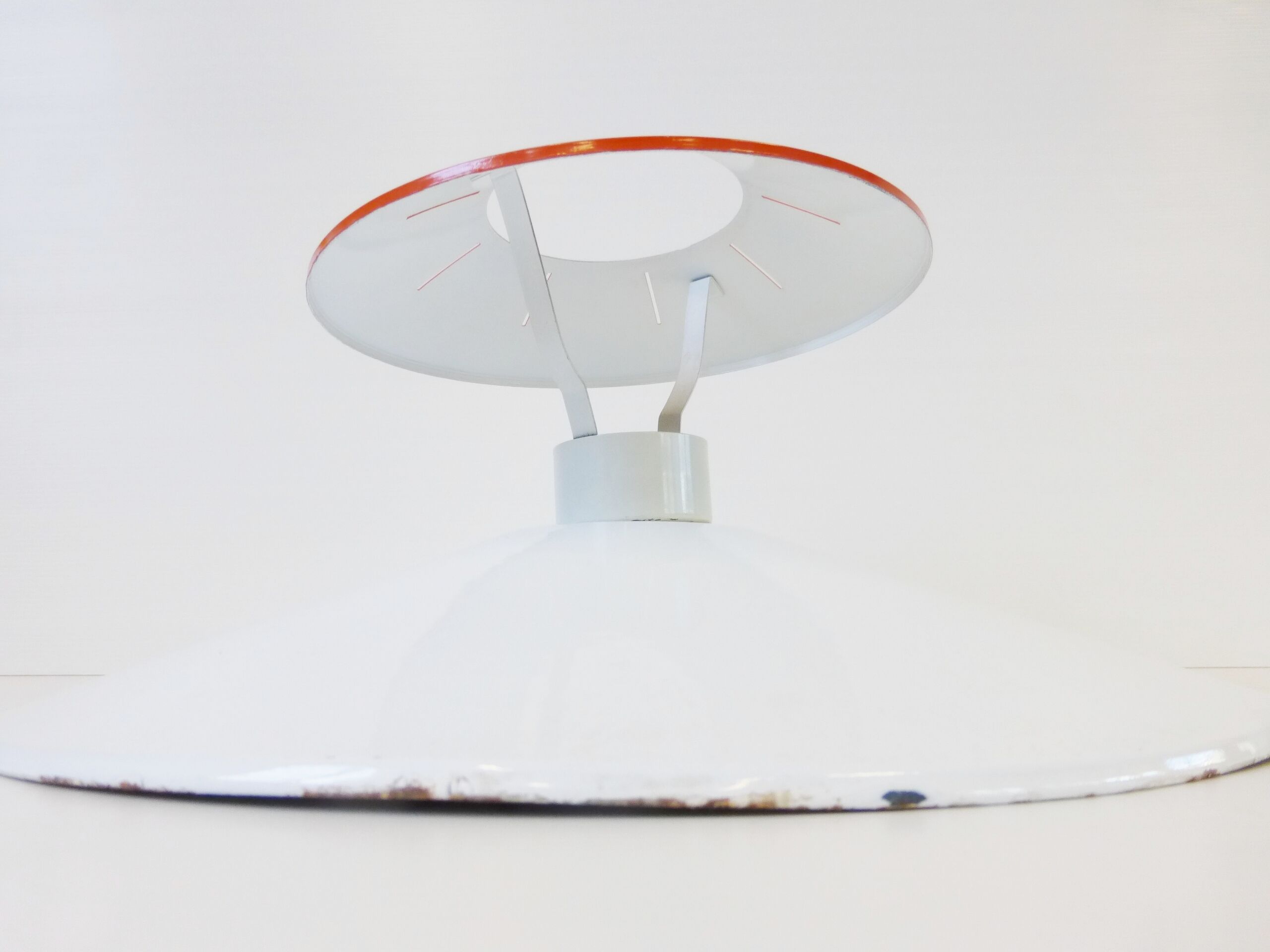 Large ceiling or wall plate orange and white vintage 1950 50s rockabilly