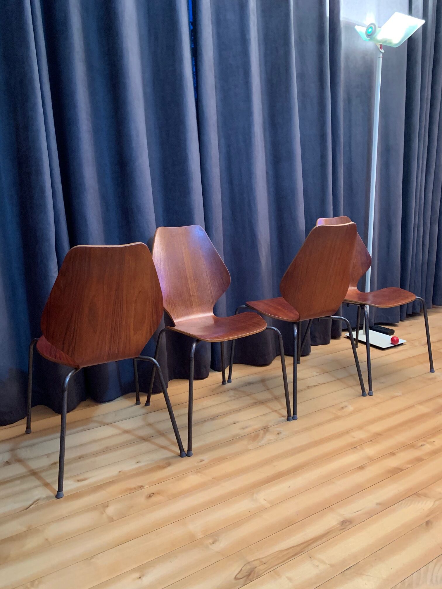 A set of four chairs by Herbert Hirche, Jofy Stalmobler, Denmark, 1950