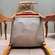 Suite Of Six Chairs In Cherrywood Cross Backrest Restoration Style 20th Century